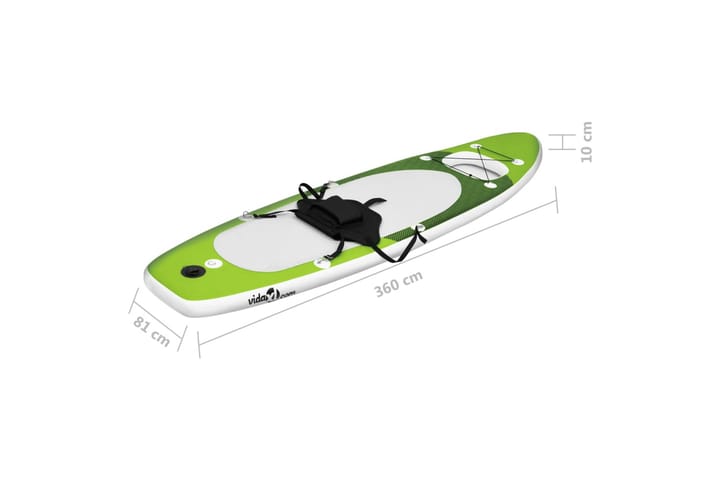 Täytettävä SUP-lautasarja vihreä 360x81x10 cm - Vihreä - Vesileikit & vesiurheilu