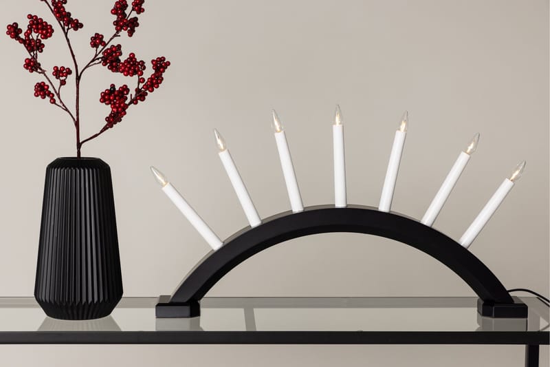 Kebnekaise Kynttilänjalka - Musta - Valaistus - Jouluvalaistus - Kyntteliköt