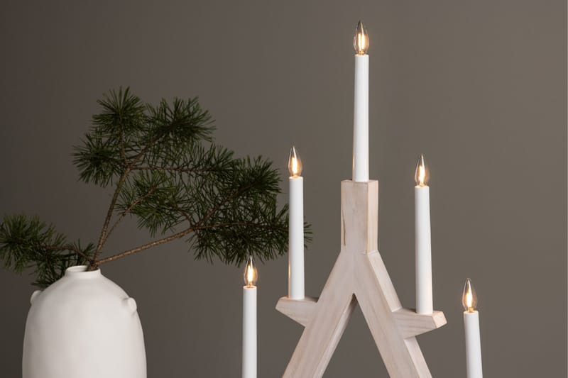 Joulukynttelikkö Val Thoren 60 cm - Valkoinen - Valaistus - Jouluvalaistus - Kyntteliköt