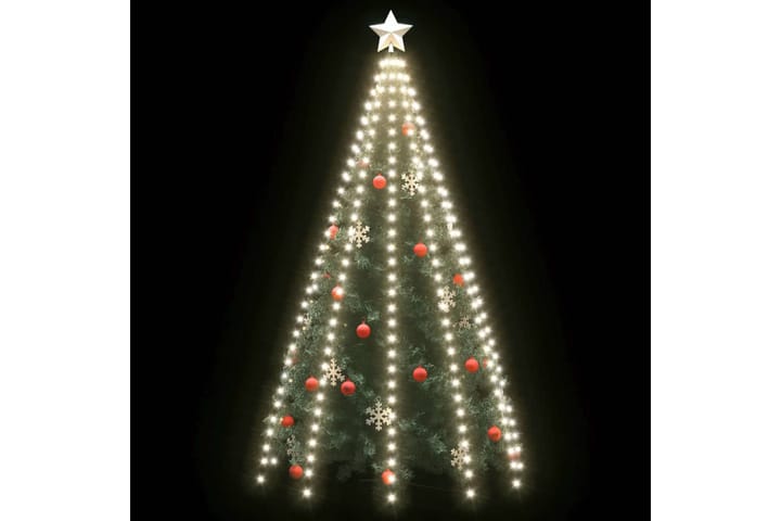 Joulukuusen valoverkko 250 LED-valoa kylmä valkoinen 250 cm - Valkoinen - Joulukuusen valaistus - Jouluvalot