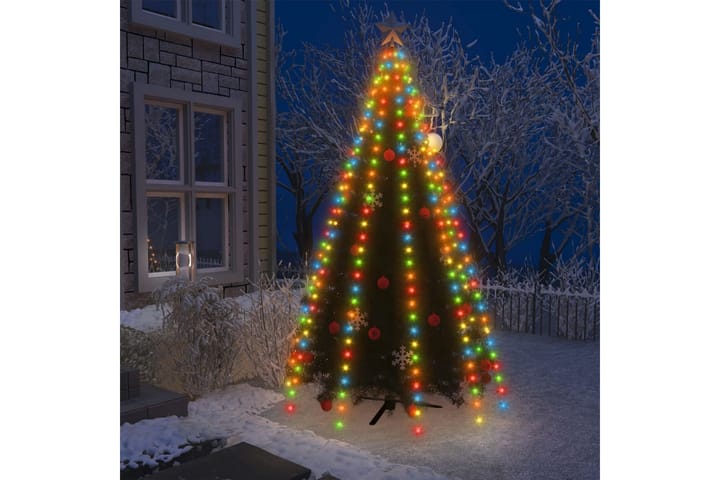 Joulukuusen valoverkko 250 LED-valoa värikäs 250 cm - Monivärinen - Jouluvalot - Joulukuusen valaistus