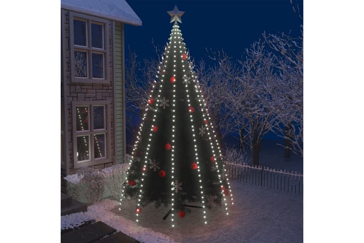 Joulukuusen valot 500 LED-valoa kylmä valkoinen 500cm - Valkoinen - Jouluvalot ulos