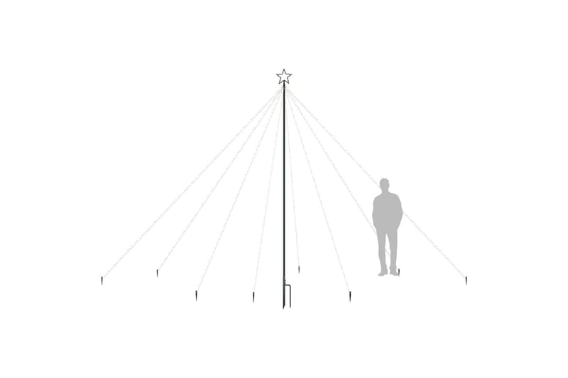 Joulukuusen valot sisä-/ulkokäyttöön 576 x LED sininen 3,6m - Sininen - Jouluvalot ulos