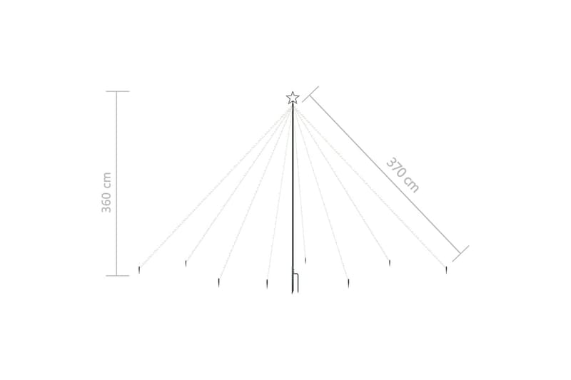 Joulukuusen valot sisä-/ulkokäyttöön 576 x LED sininen 3,6m - Sininen - Jouluvalot ulos