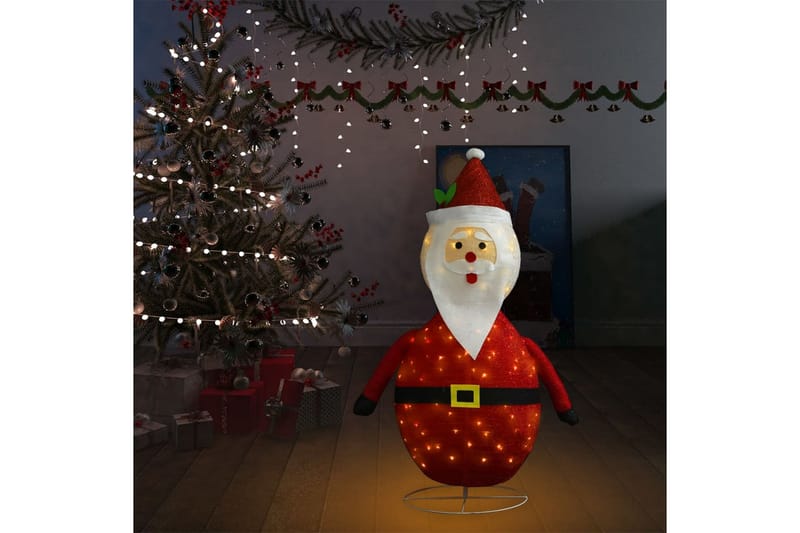 Joulupukki joulukoriste LED-valoilla ylellinen kangas 120 cm - Punainen - Valaistus - Jouluvalaistus - Jouluvalot ulos