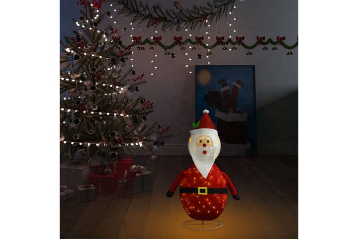 Joulupukki joulukoriste LED-valoilla ylellinen kangas 60 cm - Punainen - Jouluvalot ulos