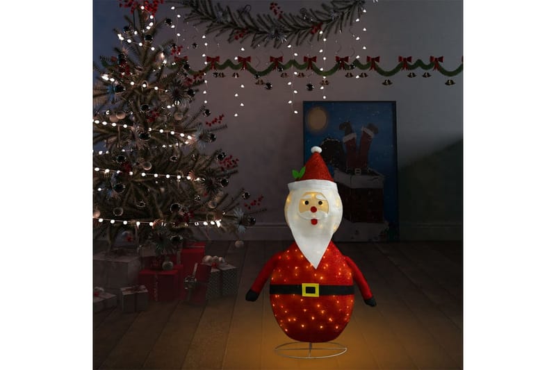 Joulupukki joulukoriste LED-valoilla ylellinen kangas 90 cm - Punainen - Valaistus - Jouluvalaistus - Jouluvalot ulos