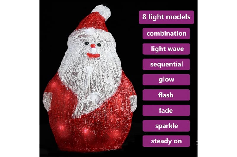 LED-joulupukki akryyli sisä- ja ulkokäyttöön 28 cm - Valaistus - Jouluvalaistus - Jouluvalot ulos