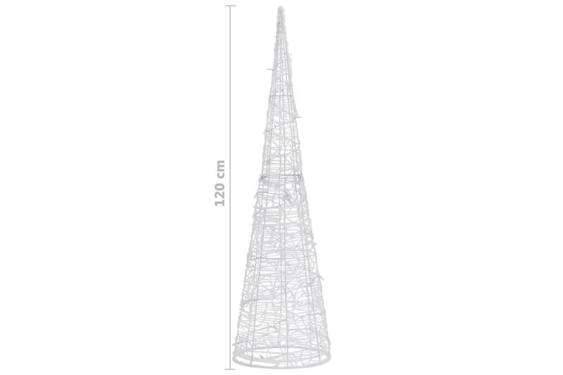 LED-koristevalopyramidi kylmä valkoinen akryyli 120 cm - Valkoinen - Valaistus - Jouluvalaistus - Jouluvalot ulos