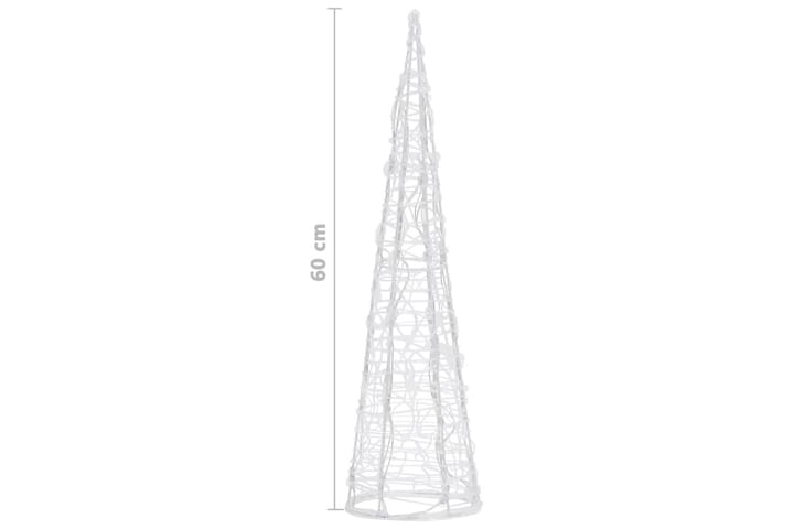 LED-koristevalopyramidi kylmä valkoinen akryyli 60 cm - Valkoinen - Jouluvalot ulos