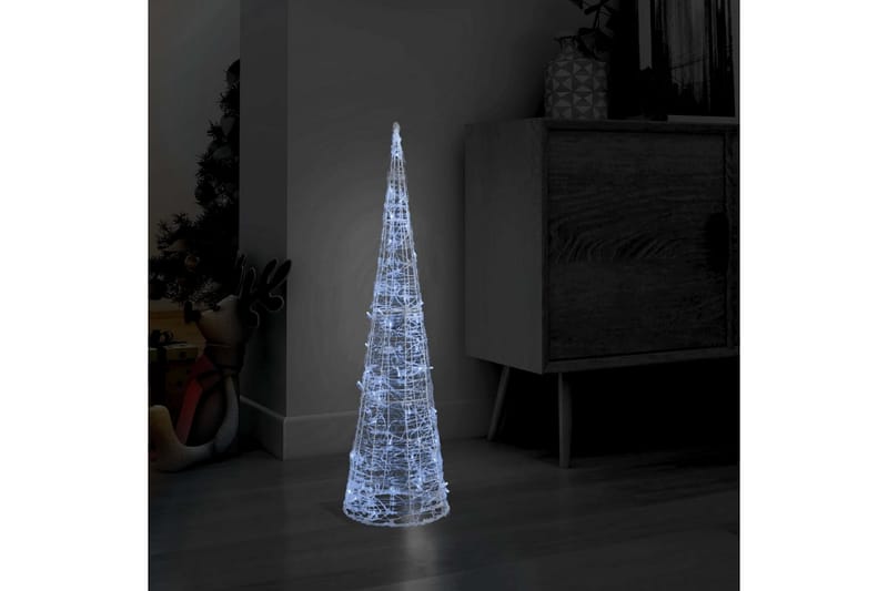 LED-koristevalopyramidi kylmä valkoinen akryyli 90 cm - Valkoinen - Valaistus - Jouluvalaistus - Jouluvalot ulos