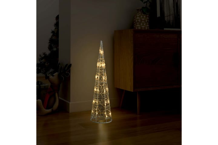 LED-koristevalopyramidi lämmin valkoinen akryyli 60 cm - Valkoinen - Jouluvalot ulos