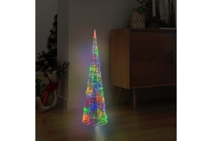 LED-koristevalopyramidi värikäs akryyli 90 cm - Monivärinen - Jouluvalot ulos