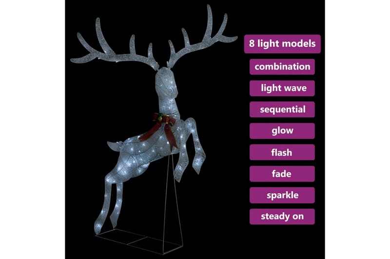 Lentävä poro joulukoriste 120 LED-valoa hopea kylmän - Valaistus - Jouluvalaistus - Jouluvalot ulos
