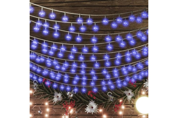 Pallo keijuvalonauha 40 m 400 LED-valoa sininen 8-toiminen - Sininen - Jouluvalot ulos