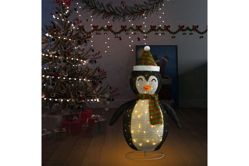 Pingviini joulukoriste LED-valoilla ylellinen kangas 120 cm - Musta - Valaistus - Jouluvalaistus - Jouluvalot ulos