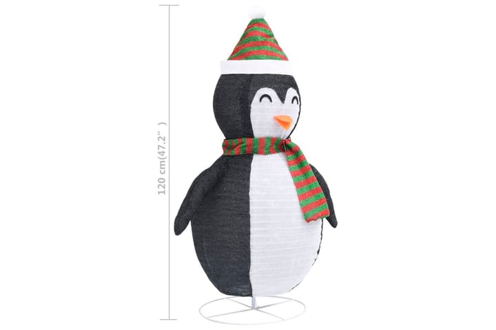 Pingviini joulukoriste LED-valoilla ylellinen kangas 120 cm - Musta - Jouluvalot ulos