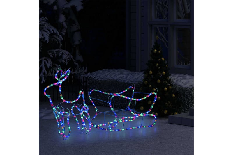 Poro ja reki joulukoriste ulkokäyttöön 252 LED-valoa - Valaistus - Jouluvalaistus - Jouluvalot ulos