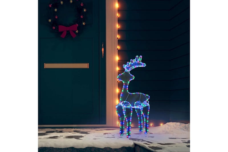 Poro joulukoriste verkolla 306 LED-valoa 60x24x89 cm - Valaistus - Jouluvalaistus - Jouluvalot ulos