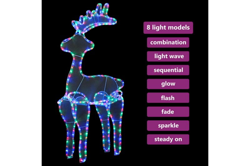 Poro joulukoriste verkolla 306 LED-valoa 60x24x89 cm - Valaistus - Jouluvalaistus - Jouluvalot ulos