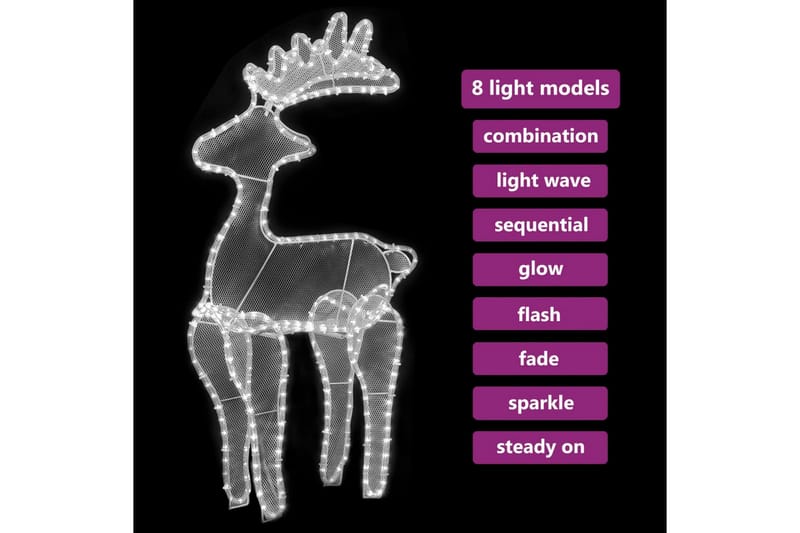 Poro joulukoriste verkolla 306 LED-valoa 60x24x89 cm - Valaistus - Jouluvalaistus - Jouluvalot ulos