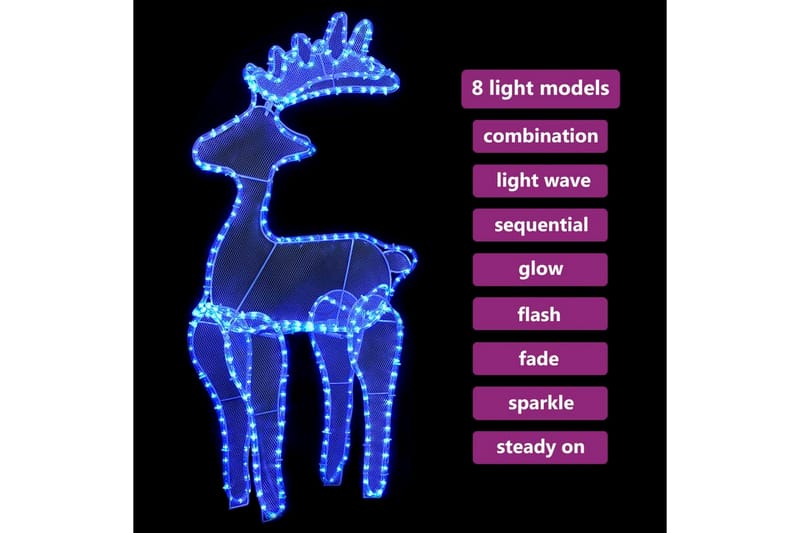 Poro joulukoriste verkolla 306 LED-valoa 60x24x89 cm - Valaistus - Jouluvalaistus - Jouluvalot ulos