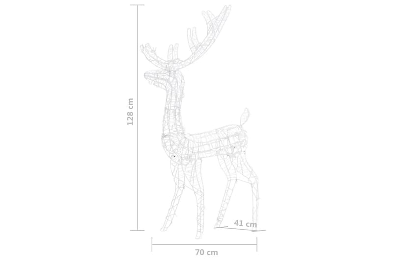 Porojoulukoriste akryyli 140 LED-valoa 128 cm värikäs - Valkoinen - Jouluvalot ulos