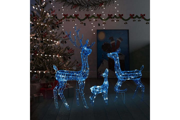Poroperhe joulukoriste akryyli 300 LED-valoa sininen - Sininen - Jouluvalot ulos