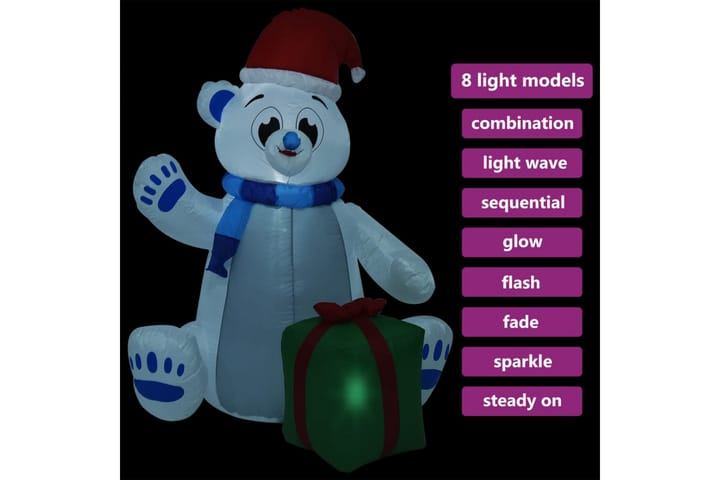 Täytettävä jouluinen jääkarhu LED-valoilla sisä/ulkokäyttö - Monivärinen - Jouluvalot ulos