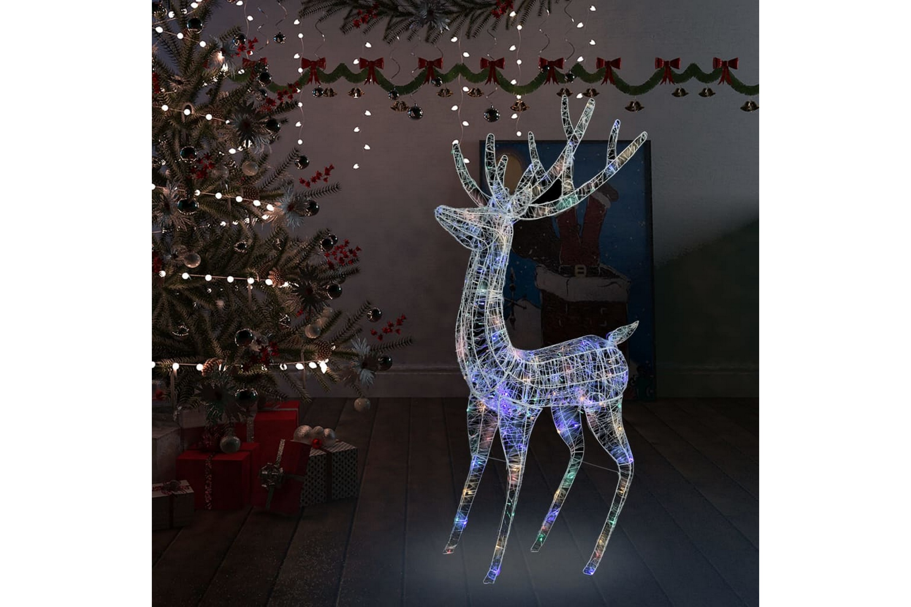 Jouluporo akryyli XXL 250 LED-valoa 180 cm värikäs -