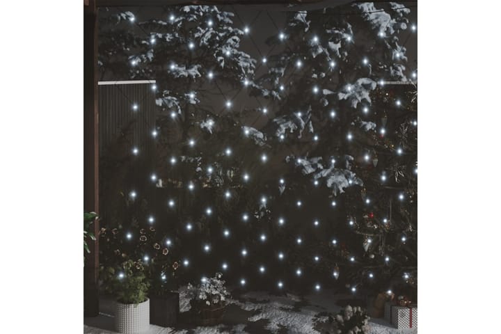 Jouluvaloverkko kylmä valk. 3x2 m 204 LED-valoa ulos/sisälle - Valkoinen - Jouluvalot ulos