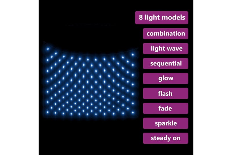 Jouluvaloverkko sininen 4x4 m 544 LED-valoa ulos/sisälle - Sininen - Valaistus - Jouluvalaistus - Jouluvalot ulos