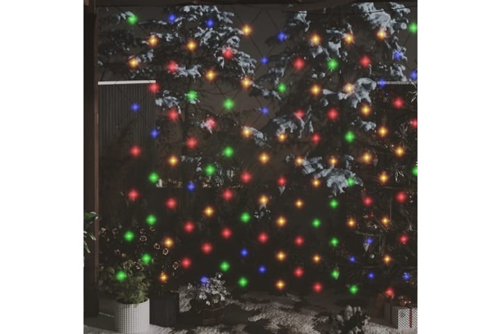Jouluvaloverkko värikäs 3x2 m 204 LED-valoa ulos/sisälle - Monivärinen - Jouluvalot ulos