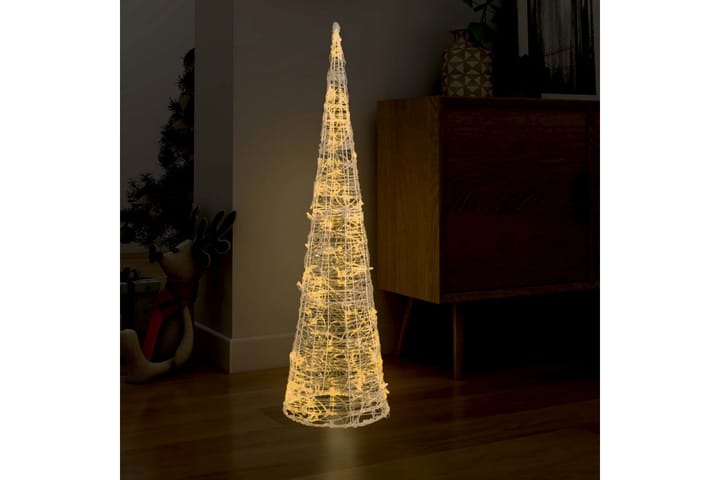 LED-koristevalopyramidi lämmin valkoinen akryyli 120 cm - Valkoinen - Jouluvalot ulos