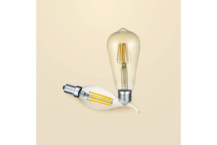 LED-Lamppu E27 Filament Industrial 6W 420lm 2700K Ruskea - TRIO - Koristepolttimot & -hehkulamput - Hehkulamput