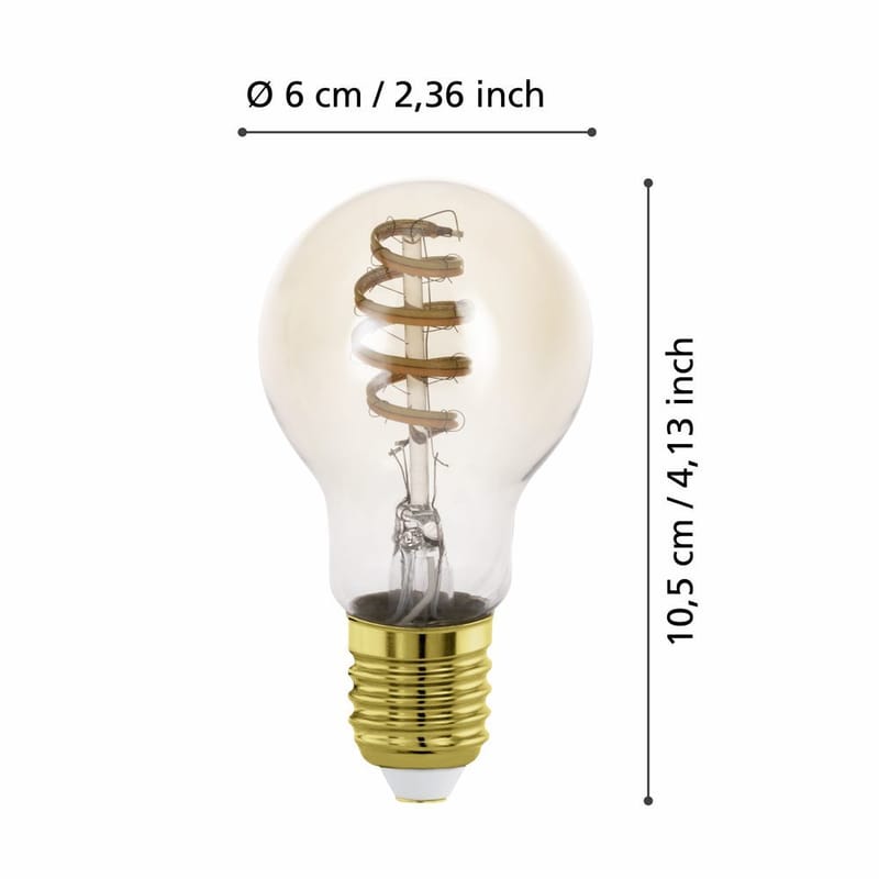 Valonlähde 2xLM-ZIG-CCT E27 A60 4,9W Amber + Katkaisin - 6 cm - Valaistus - Hehkulamppu & polttimo - LED-valaistus - LED-lamput - LED-lamppu