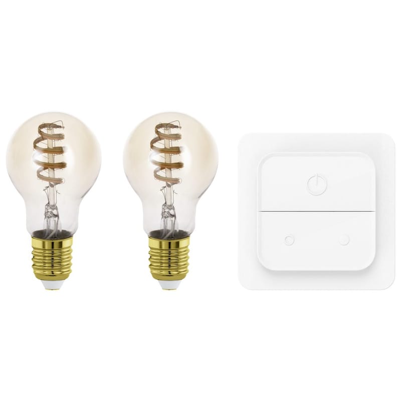 Valonlähde 2xLM-ZIG-CCT E27 A60 4,9W Amber + Katkaisin, 6 cm