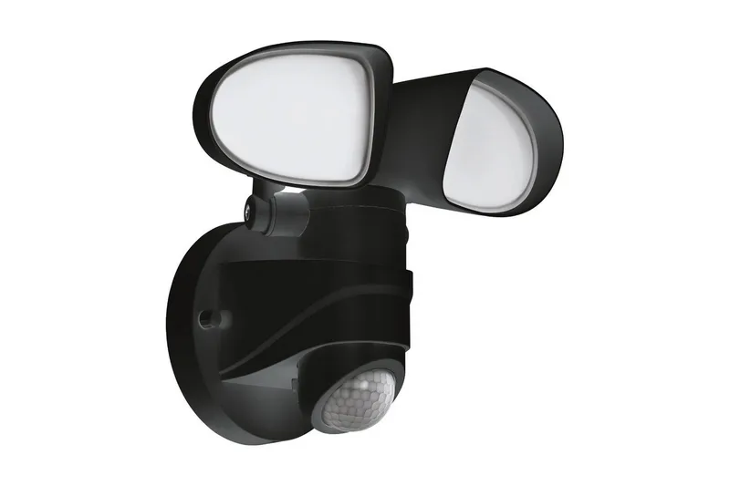 Seinäsuuntavalaisin Ulkovalaiseminen Eglo Pagino liiketunnistimella ja 2 lampulla, Musta