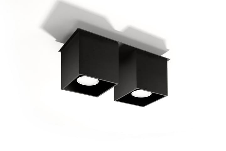 Kohdevalo Quad 2 lampulla Musta - Sollux-valaistus - Seinäspotti - Kattospotti