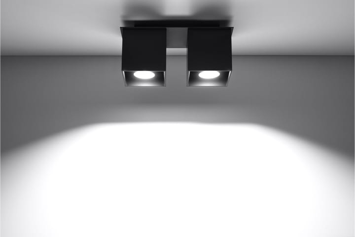 Kohdevalo Quad 2 lampulla Musta - Sollux-valaistus - Seinäspotti - Kattospotti