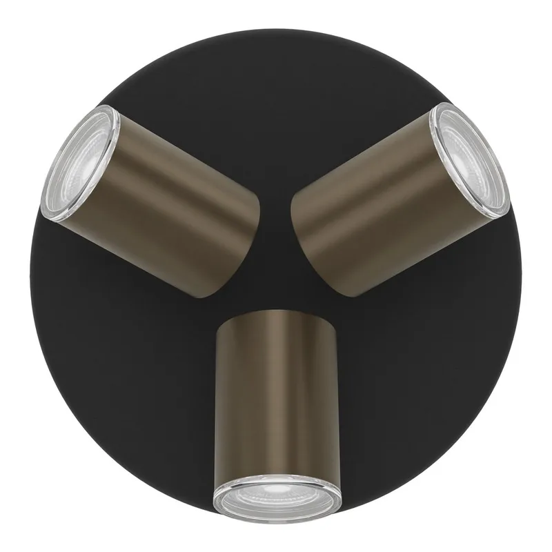 Kohdevalaisin Consuma Pyöreä kolmella lampulla - Musta/Bronsoitu - Valaistus - Hehkulamppu & polttimo - Spottivalaisin & alasvalo - Seinäspotti