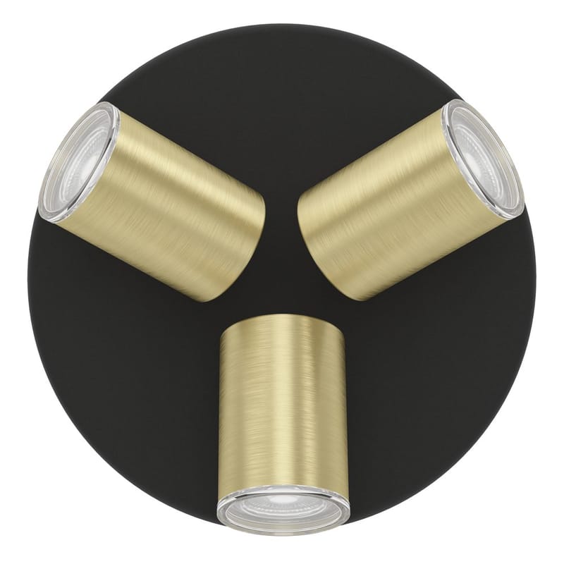 Kohdevalaisin Consuma Pyöreä kolmella lampulla - Musta/Messinki - Valaistus - Hehkulamppu & polttimo - Spottivalaisin & alasvalo - Seinäspotti