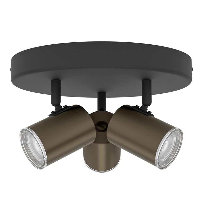 Kohdevalaisin Consuma Pyöreä kolmella lampulla, Musta/Bronsoitu