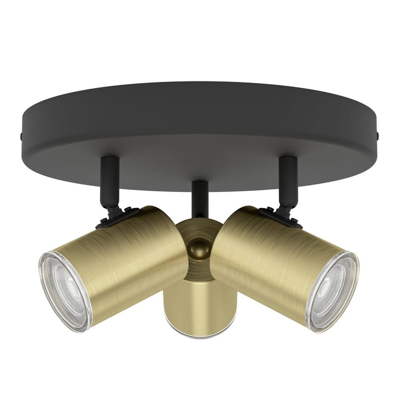 Kohdevalaisin Consuma Pyöreä kolmella lampulla - Musta/Messinki - Valaistus - Hehkulamppu & polttimo - Spottivalaisin & alasvalo - Seinäspotti