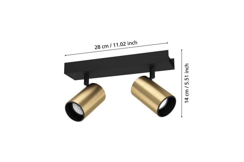 Kohdevalo Eglo Cumaribo Musta/Messinki 2 Lamppua - 2 Lamppua - Valaistus - Hehkulamppu & polttimo - Spottivalaisin & alasvalo - Seinäspotti