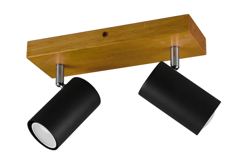 Spotti Marley 2-os. GU10 Mattamusta/Puu - TRIO - Valaistus - Hehkulamppu & polttimo - Spottivalaisin & alasvalo - Kohdevalo kisko