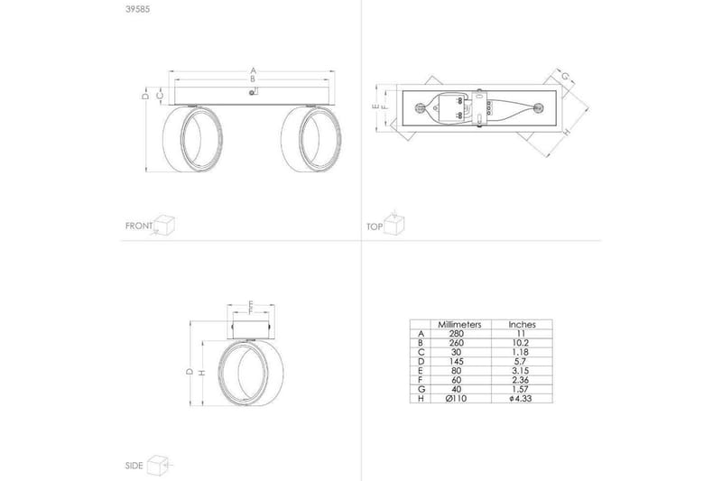 LED-spottilamppu Eglo Albariza Valkoinen 2 Lamppua - 2 Lamppua - Valaistus - Hehkulamppu & polttimo - Spottivalaisin & alasvalo - Seinäspotti