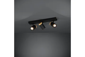 LED-spottilamppu Eglo Cartagena Musta/Puu 3 lamppua - 3 lamppua - Valaistus - Hehkulamppu & polttimo - Spottivalaisin & alasvalo - Seinäspotti