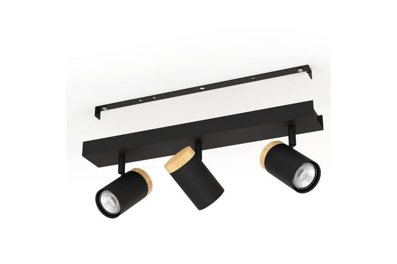 LED-spottilamppu Eglo Cartagena Musta/Puu 3 lamppua - 3 lamppua - Valaistus - Hehkulamppu & polttimo - Spottivalaisin & alasvalo - Seinäspotti