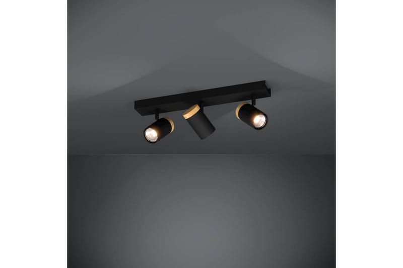 LED-spottilamppu Eglo Cartagena Musta/Puu 3 lamppua - 3 lamppua - Valaistus - Hehkulamppu & polttimo - Spottivalaisin & alasvalo - Seinäspotti